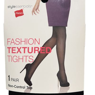 Hanes Style Essentials Fashion Textured Tights Black